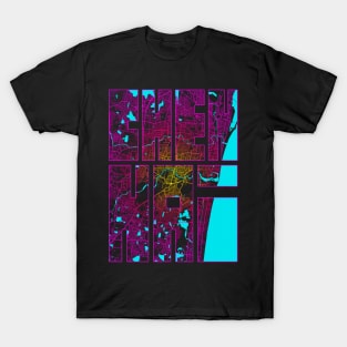 Chennai, India City Map Typography - Neon T-Shirt